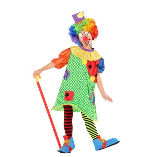 Disfraz de payaso con sombrero para niña