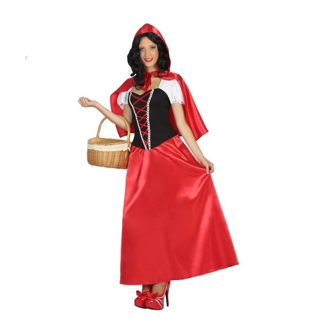 Disfraz de caperucita roja con capa para mujer