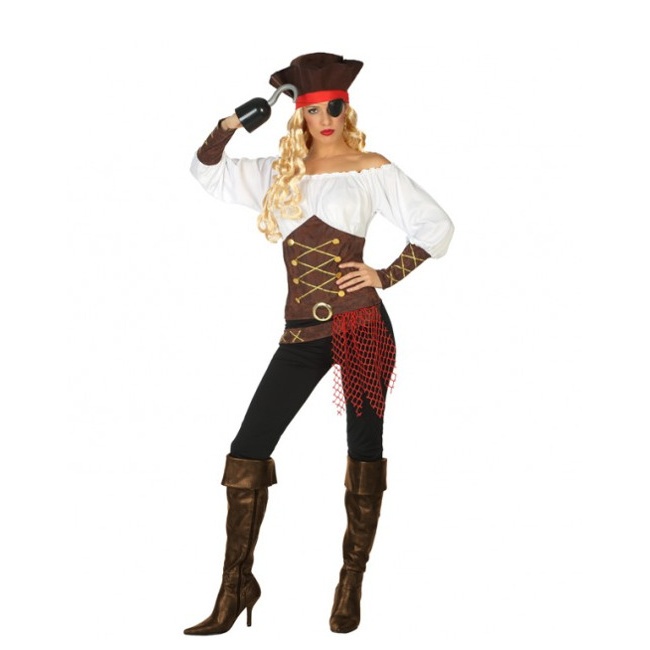 Disfraz de pirata con pantalón para mujer