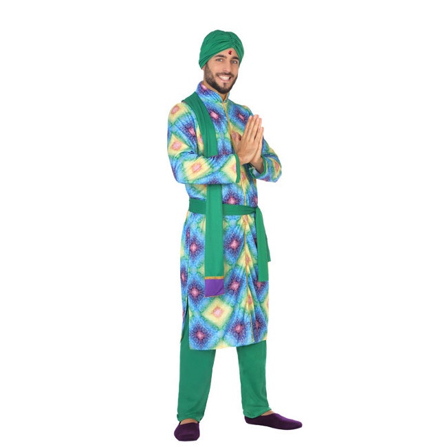 Disfraz de hindú colorido para hombre