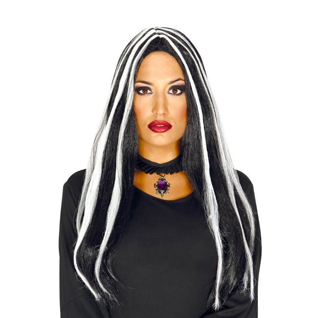 Peluca negra con mechas