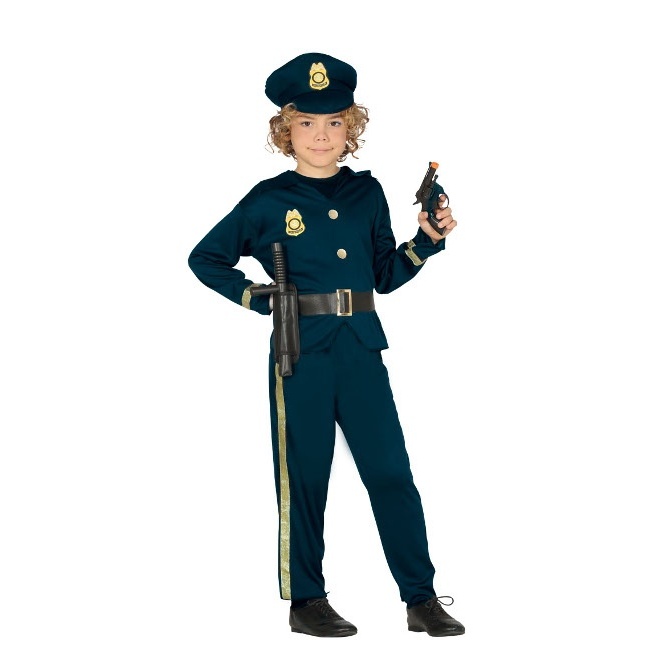 Disfraz de policía con gorro para niño