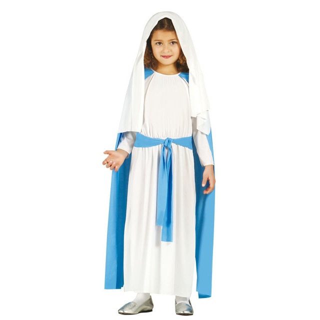 Disfraz de Virgen María con capa y velo