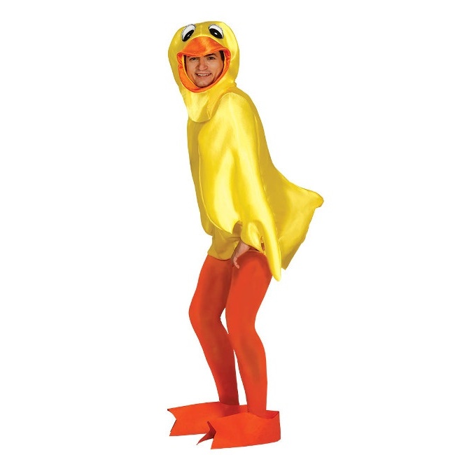 Disfraz de patito de goma para adulto