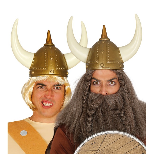 Casco de vikingo con cuernos - 55 cm
