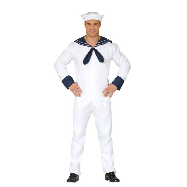 Disfraz de marinero naval azul para hombre