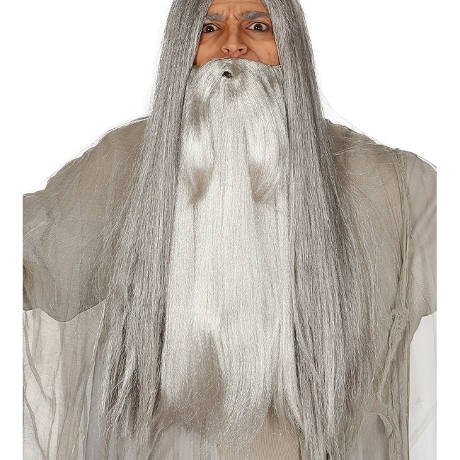 Barba gris larga
