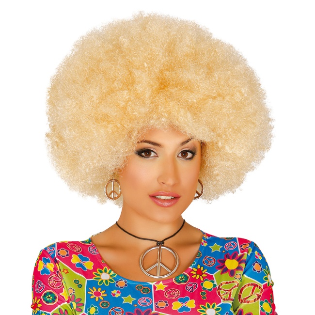 Peluca afro rubia