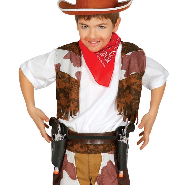 Cartuchera doble con pistolas infantil