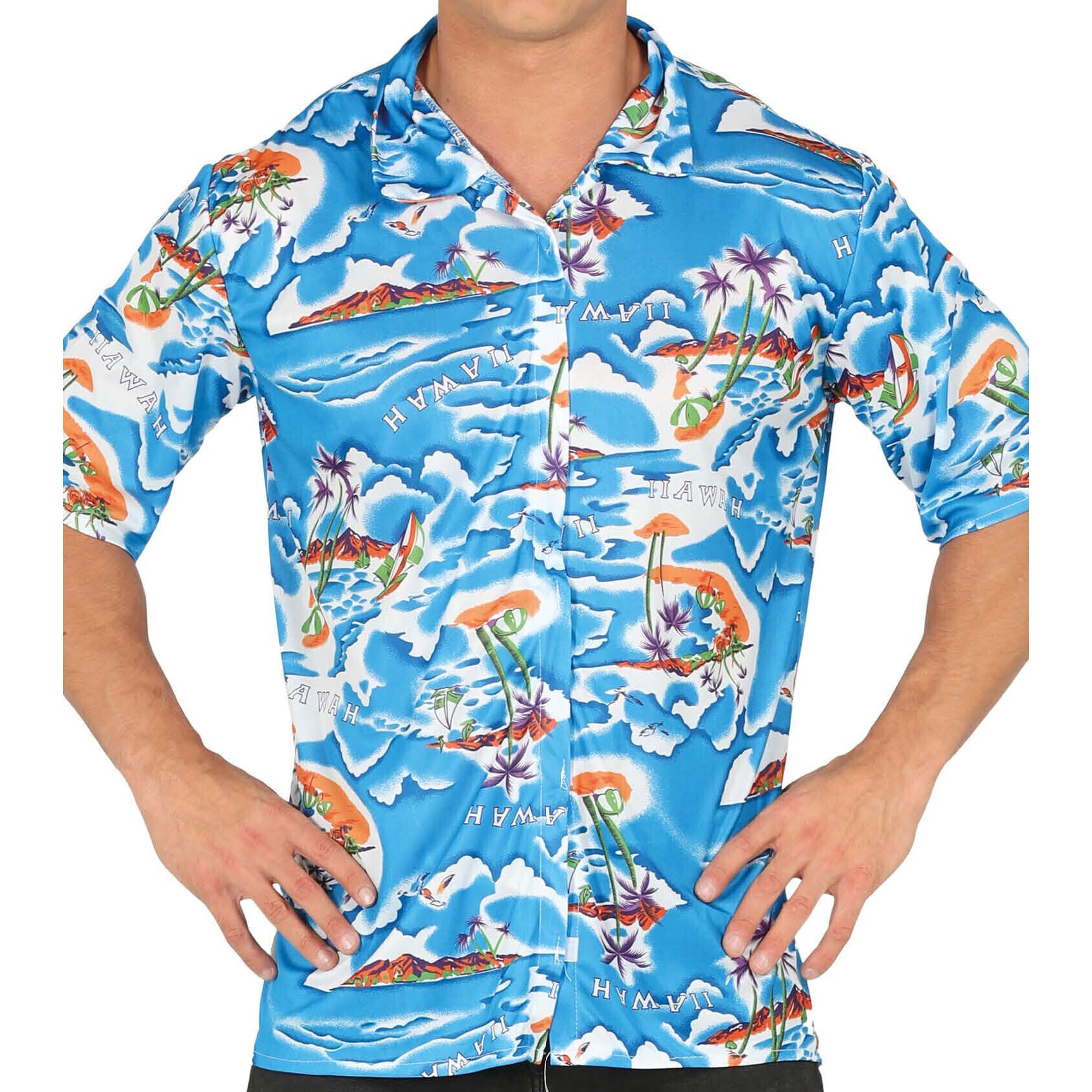 Camisa hawaiana azul Hawai para adulto