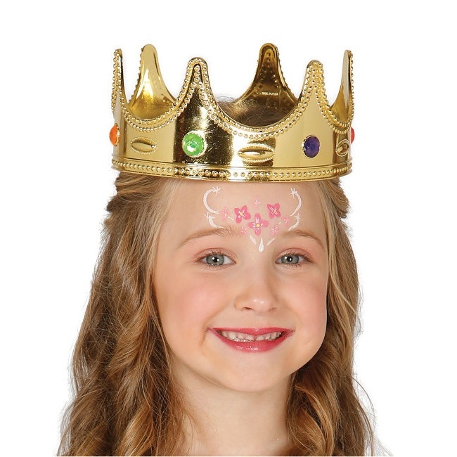 Corona de rey con esmeraldas infantil