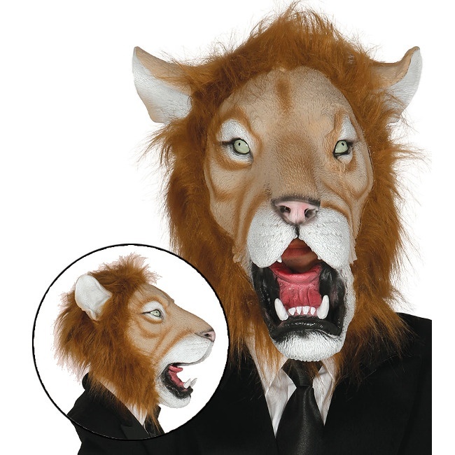 Máscara de león con pelo