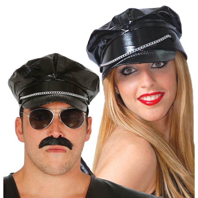 Gorra negra con cadena - 62 cm