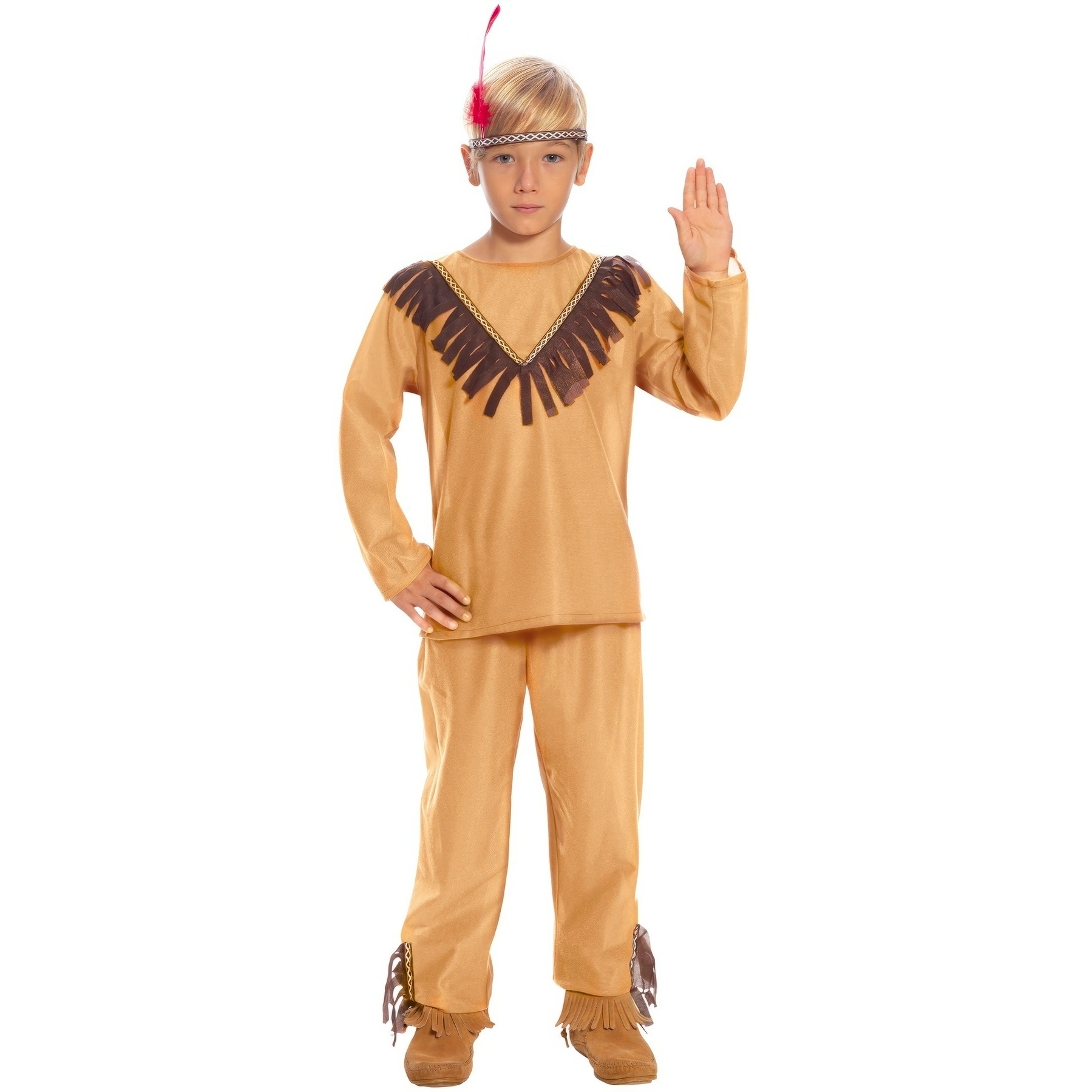 Disfraz de indio camel con flecos para niño