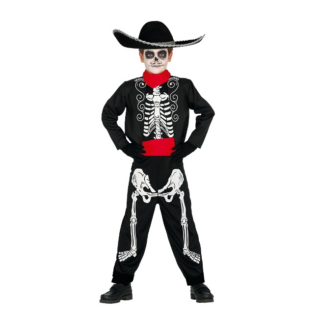 Disfraz de esqueleto Catrina para niño
