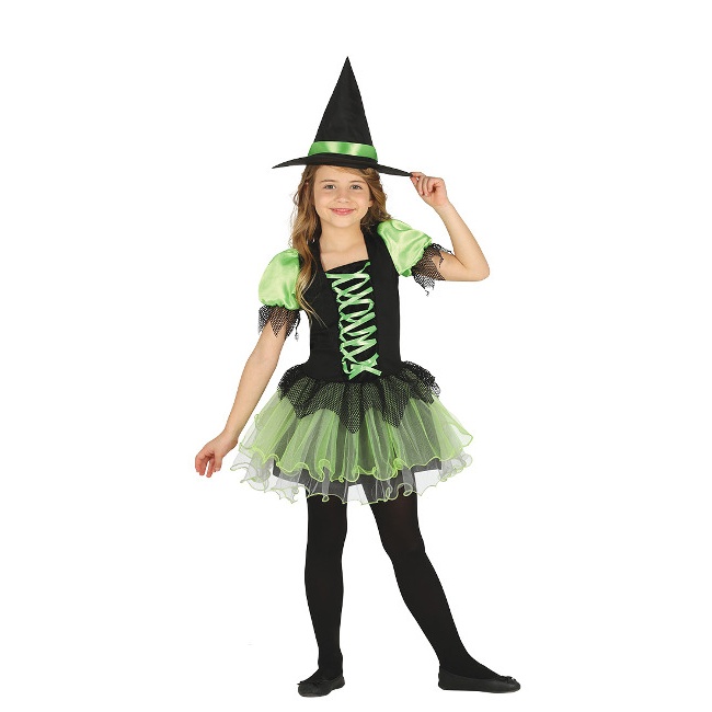 Disfraz de bruja verde para niña