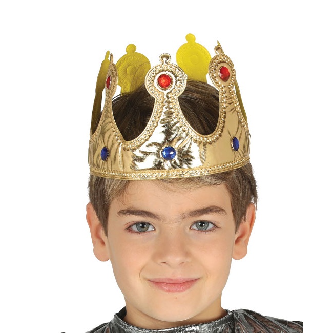 Corona de rey dorada de tela infantil