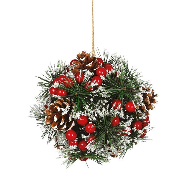 Colgante de bola de Navidad con piñas de 15 cm