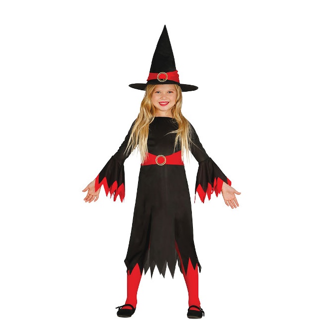 Disfraz de bruja roja para niña