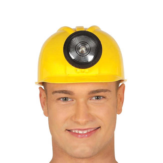 Casco de obrero con luz - 58 cm