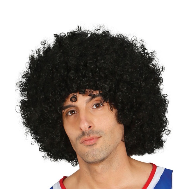 Peluca negra tipo afro