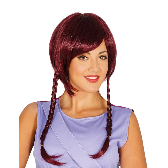 Peluca caoba con trenzas
