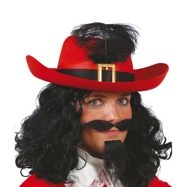 Sombrero de mosquetero rojo - 58 cm