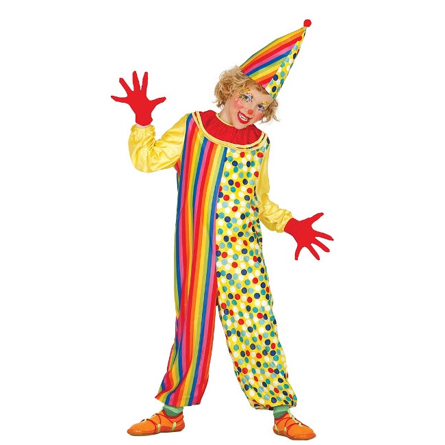 Disfraz de payaso con topos de colores para niño