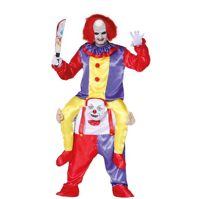 Disfraz de adulto a hombros de payaso diabólico