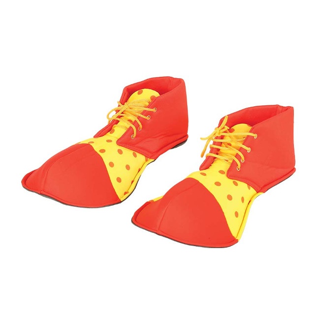 Zapatos de payaso rojos y amarillos - 35 cm