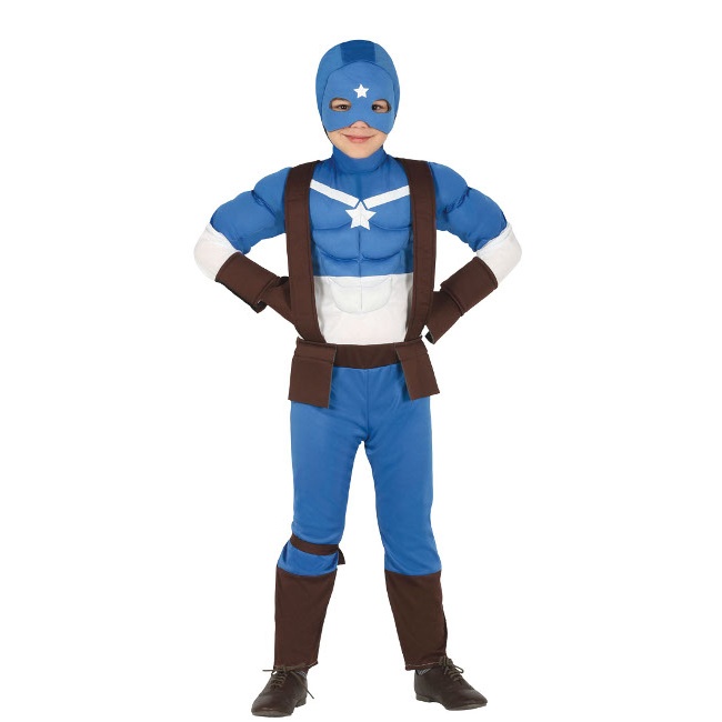 Disfraz de Capitán azul enmascarado para niño