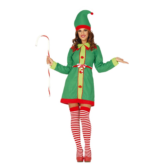 Disfraz de elfo de Navidad para mujer