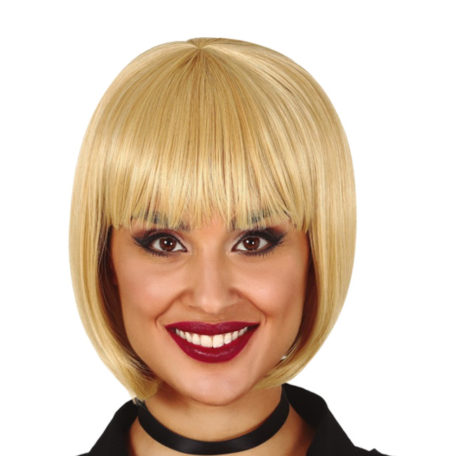 Peluca de media melena rubia