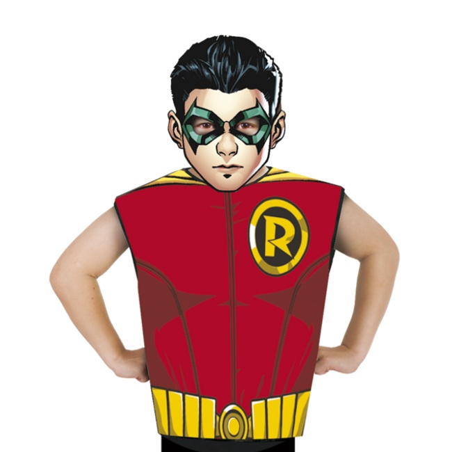 Disfraz de Robin con camiseta y careta para niño
