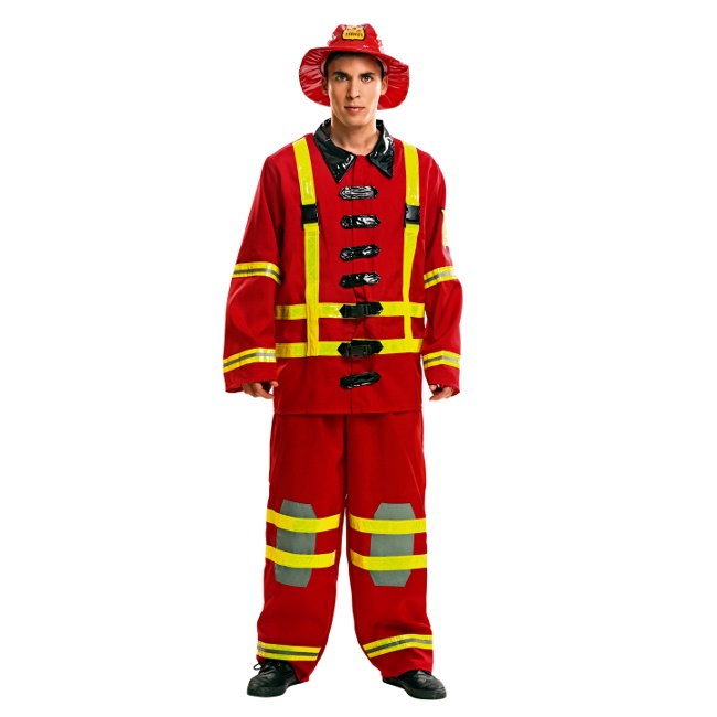 Disfraz de bombero rojo para hombre