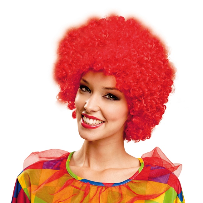 Peluca rizada roja