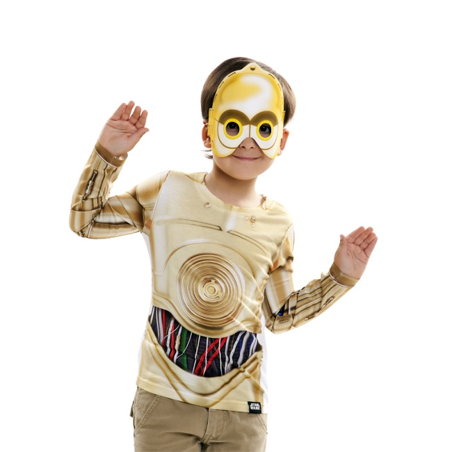 Camiseta disfraz de C3PO infantil