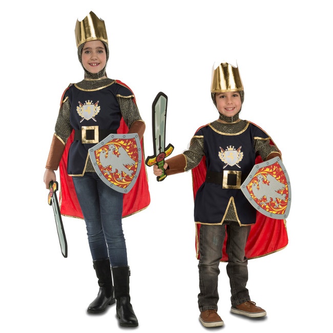 Disfraz de caballero medieval infantil con accesorios