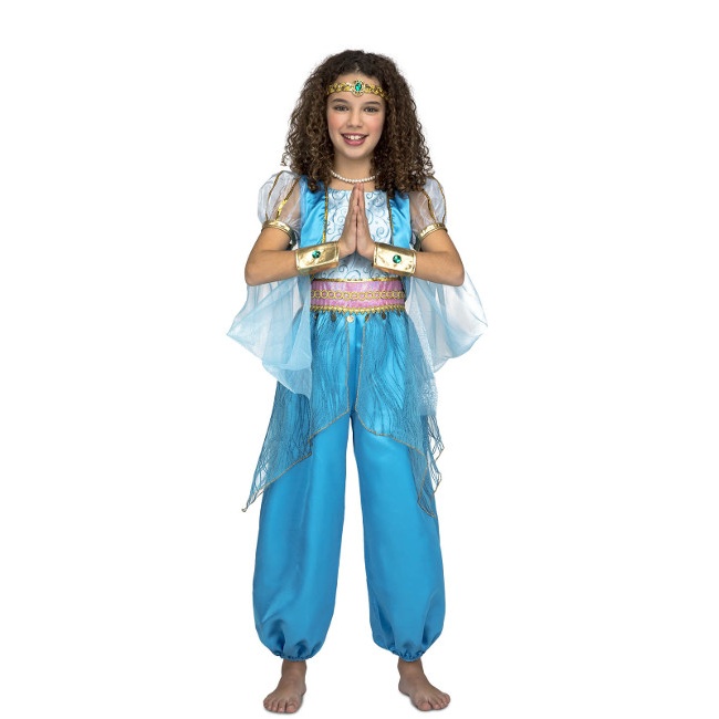 Disfraz de princesa árabe azul para niña
