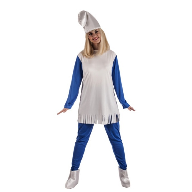 Disfraz de duendecillo azul para mujer