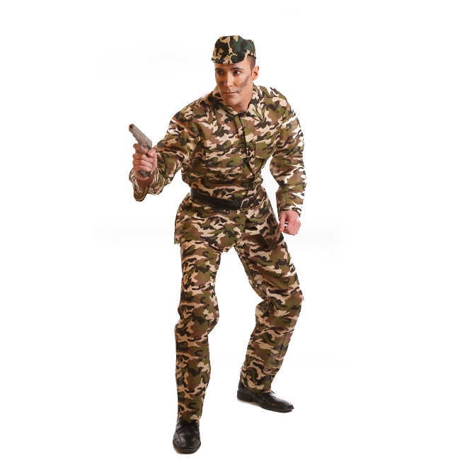 Disfraz de soldado camuflaje para hombre