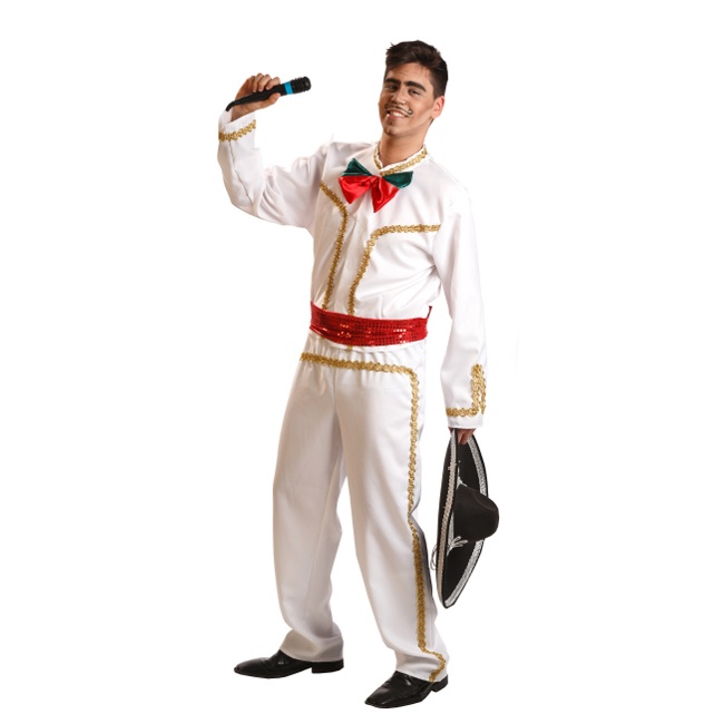 Disfraz de mariachi blanco para hombre