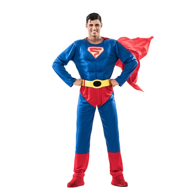 Disfraz de super hombre con capa para hombre