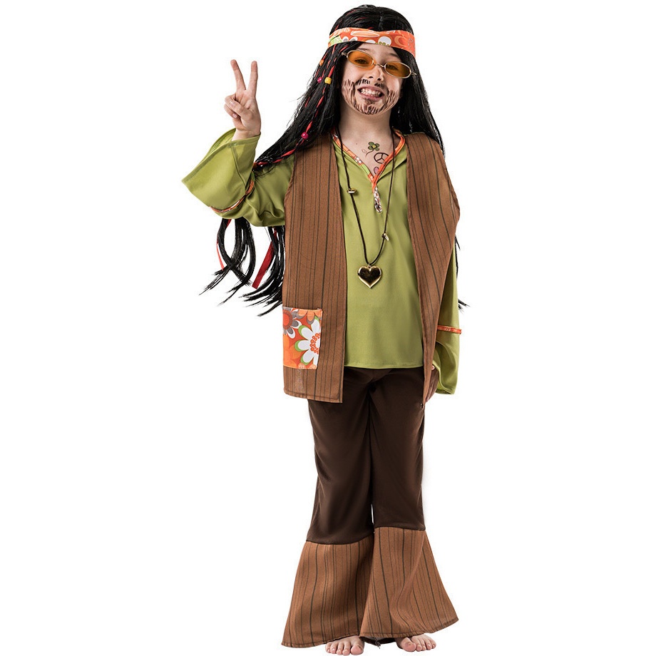 Disfraz de hippie love power para niño
