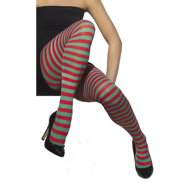 Pantys a rayas verdes y rojas