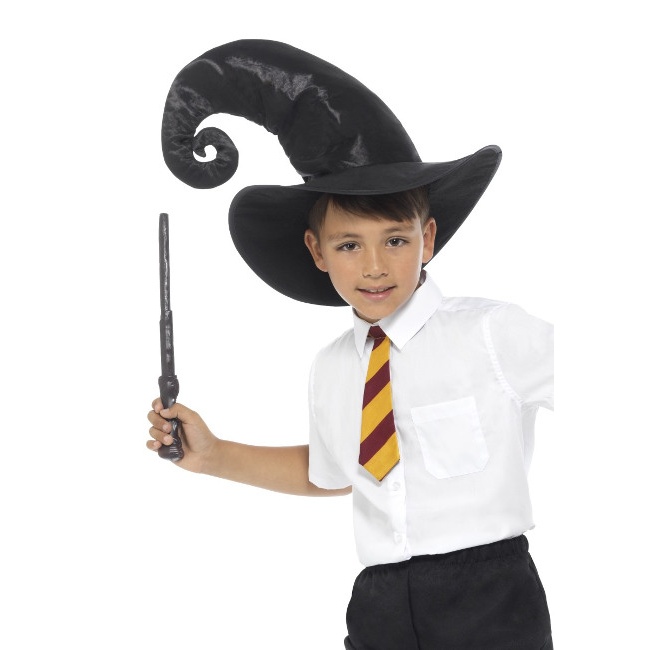 Sombrero, corbata y varita de estudiante Harry infantil