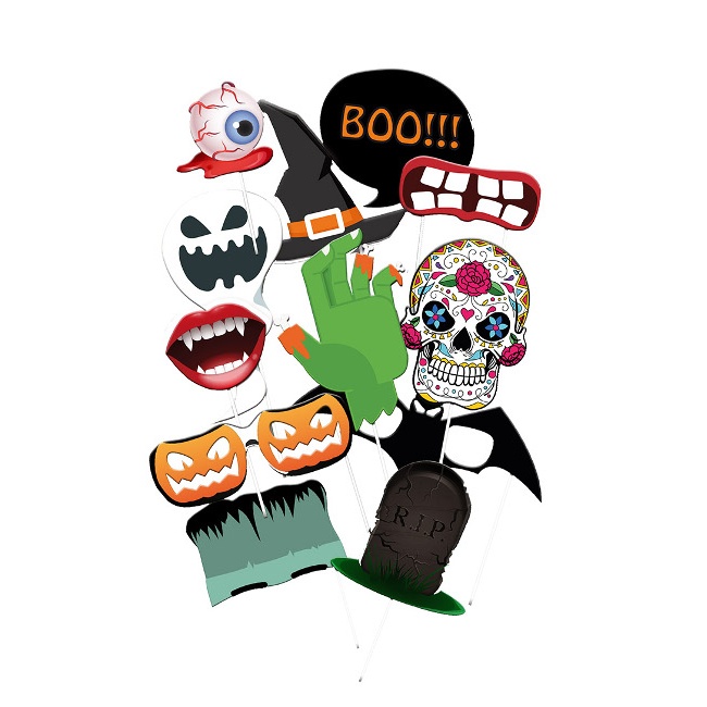 Kit para photocall de Halloween Día de los muertos - 12 unidades