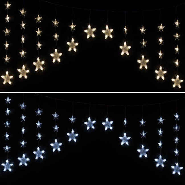 Cortina estrellas de luces de 2,2 x 0,9 m - 136 leds