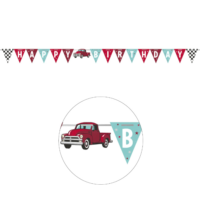 Banderín de Vintage Red Truck de 1,67 m