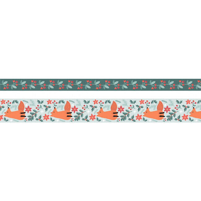 Washi tape de zorros navideños - 2 unidades